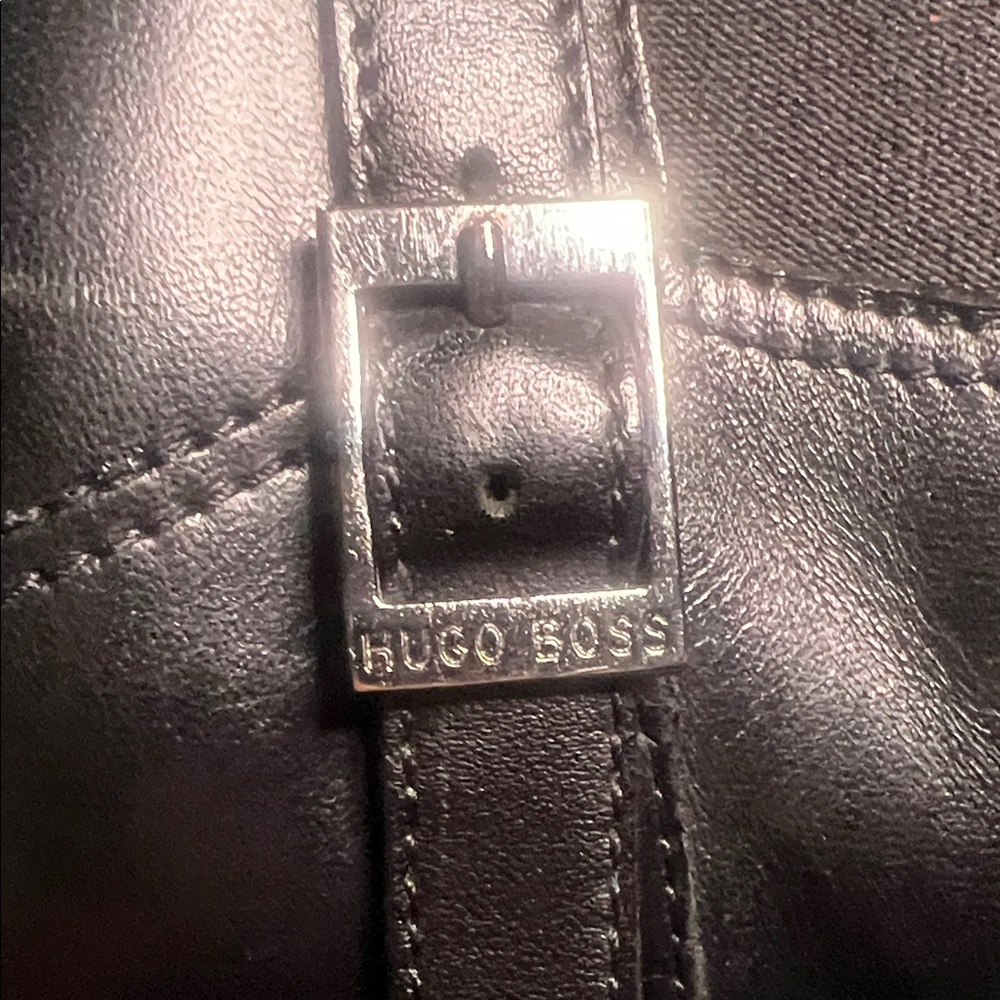 Boss Hugo Classic Black Leather Chelsea Boots w/ side engraved buckles Sz 9 1/2 - Picture 7 of 16